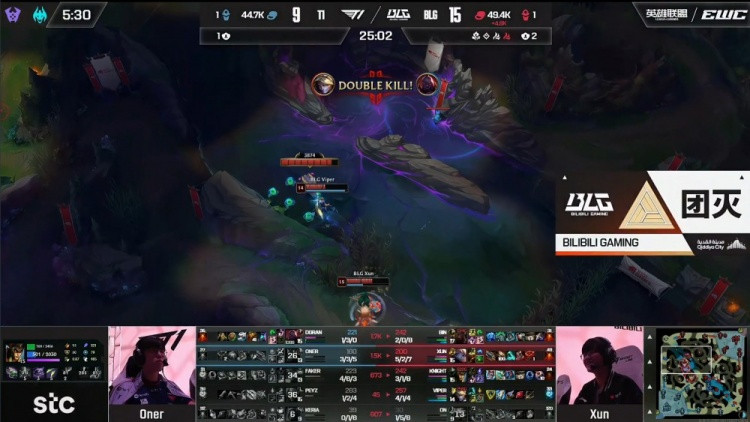 Bin奎桑提逮捕Faker Xun波比锤飞Keria BLG晋级&送T1进败者组