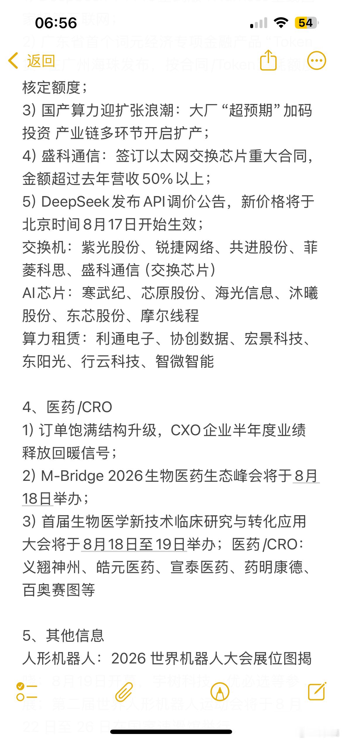 周末关于CPO、存储、国产算力、医药相关信息的汇总说明。