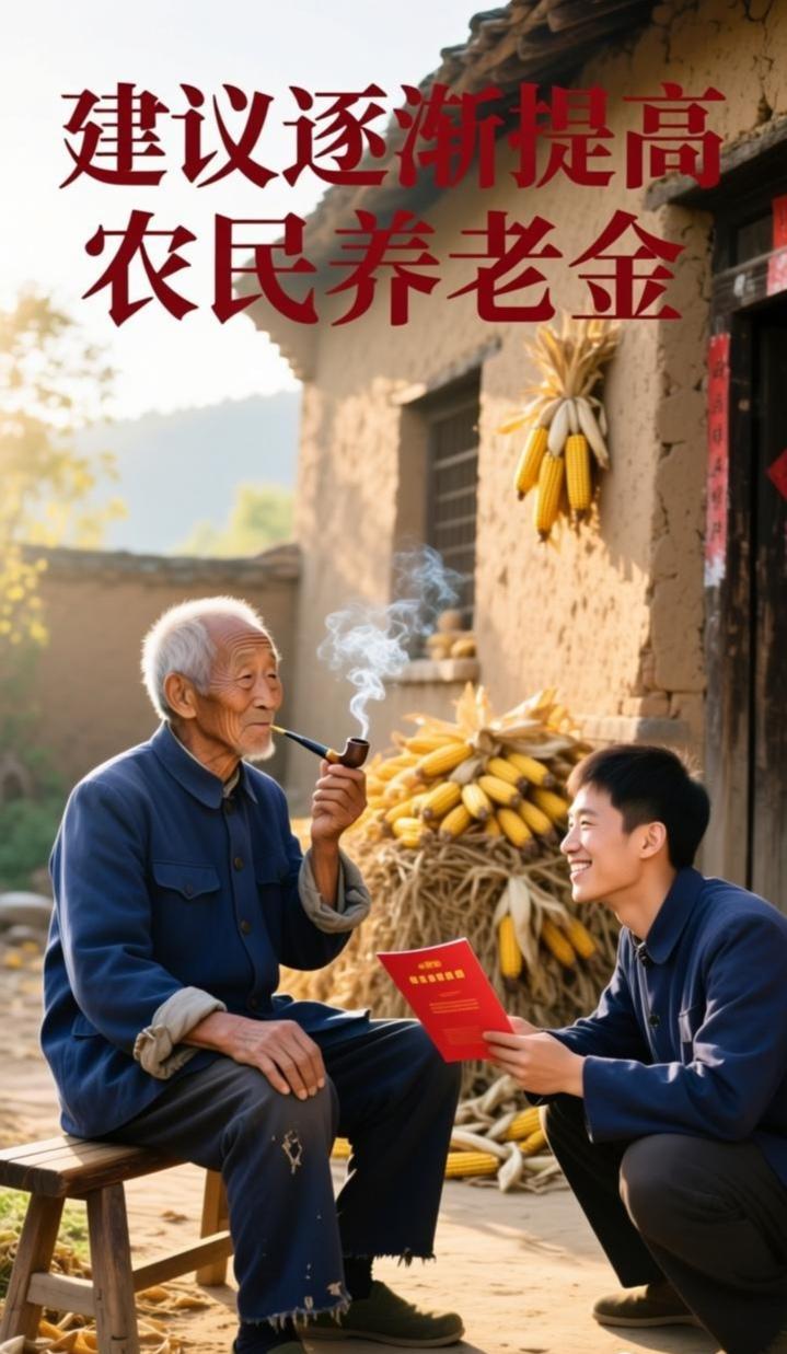 对于“逐渐提高农民养老金”这一建议，我表示非常支持，这不仅是顺应民心的务实之举，