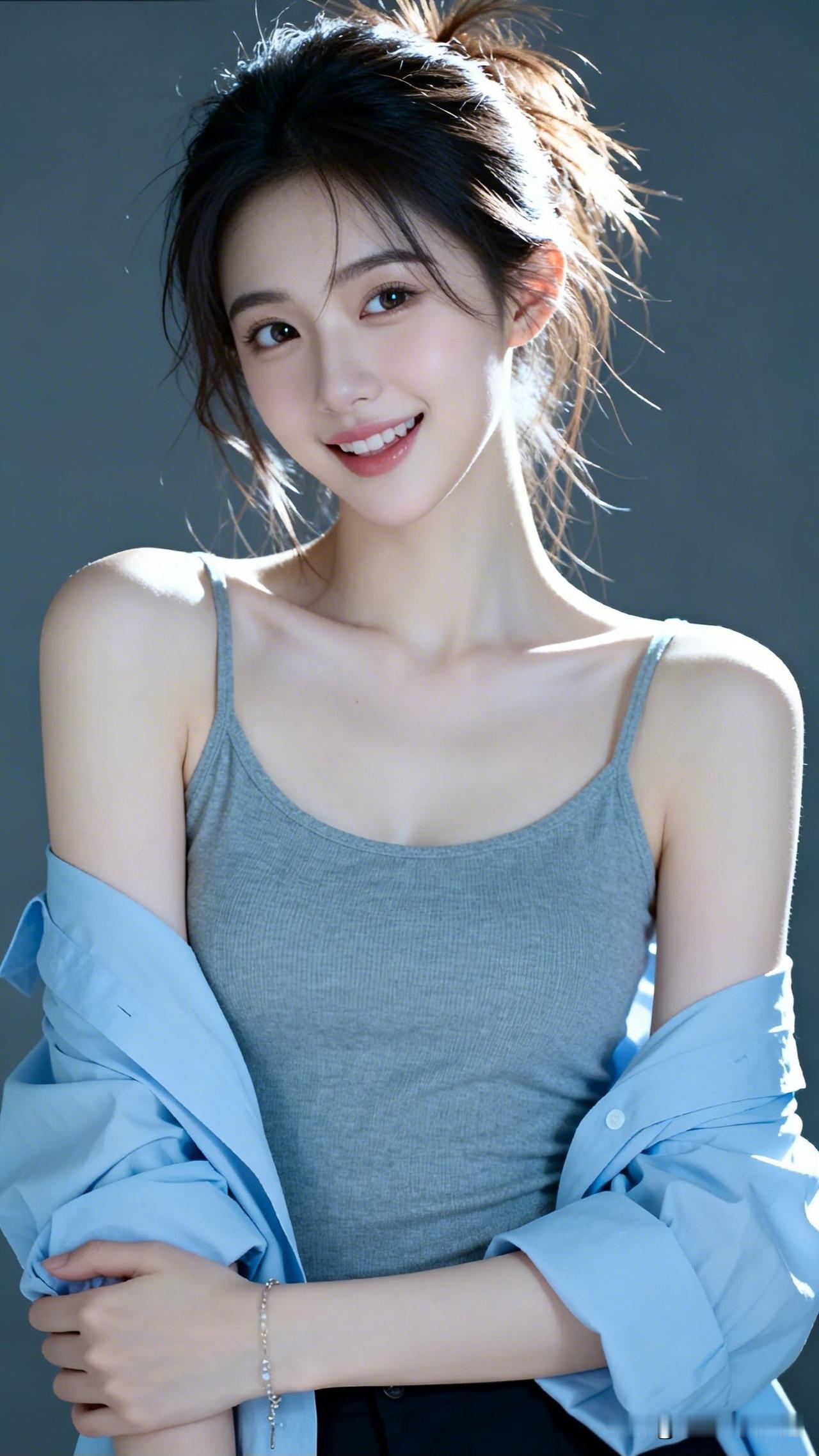 元气少女，清新自然，微笑如阳光般温暖！🌞😊