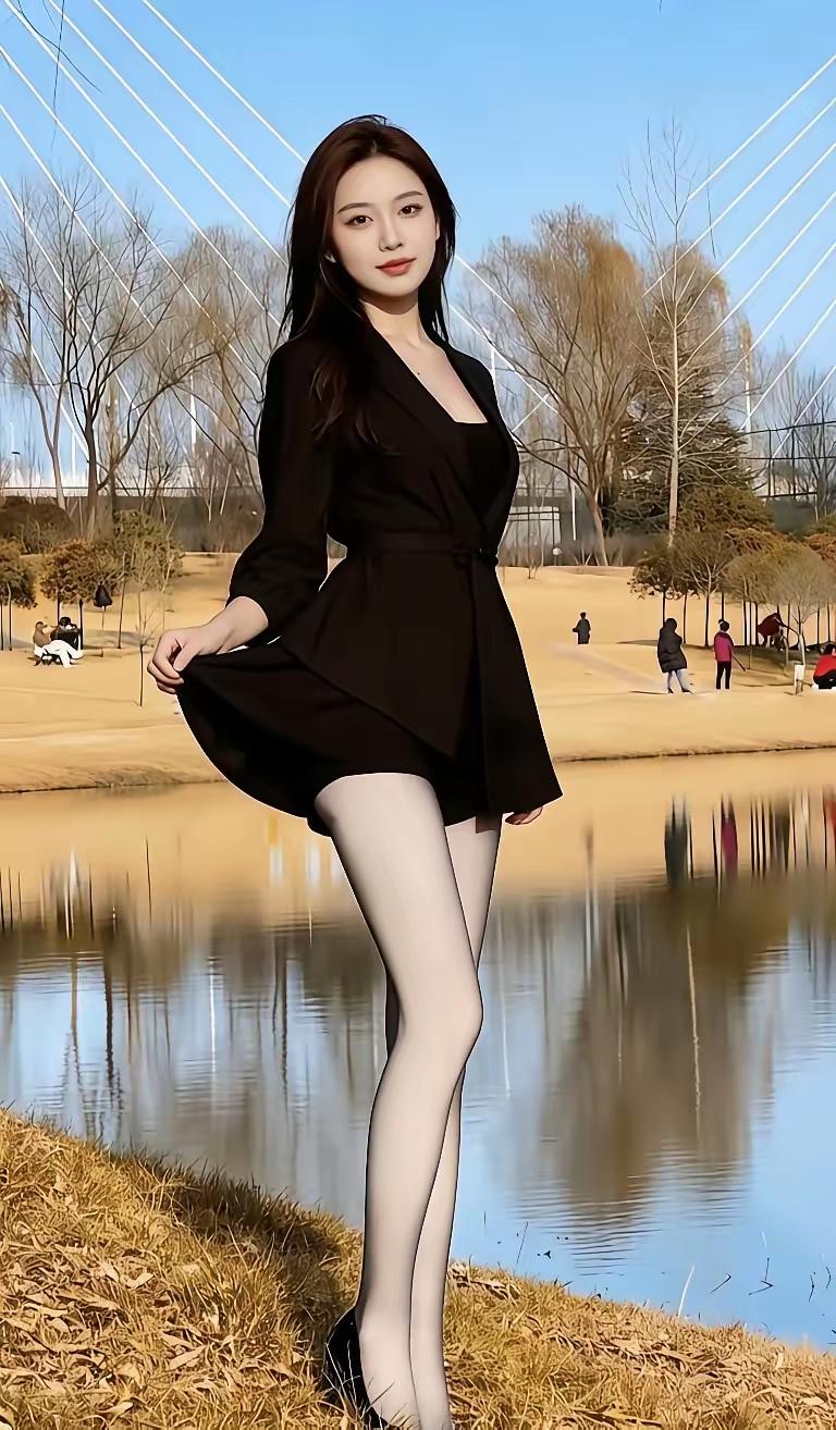 老家河边自拍一下，美不美？