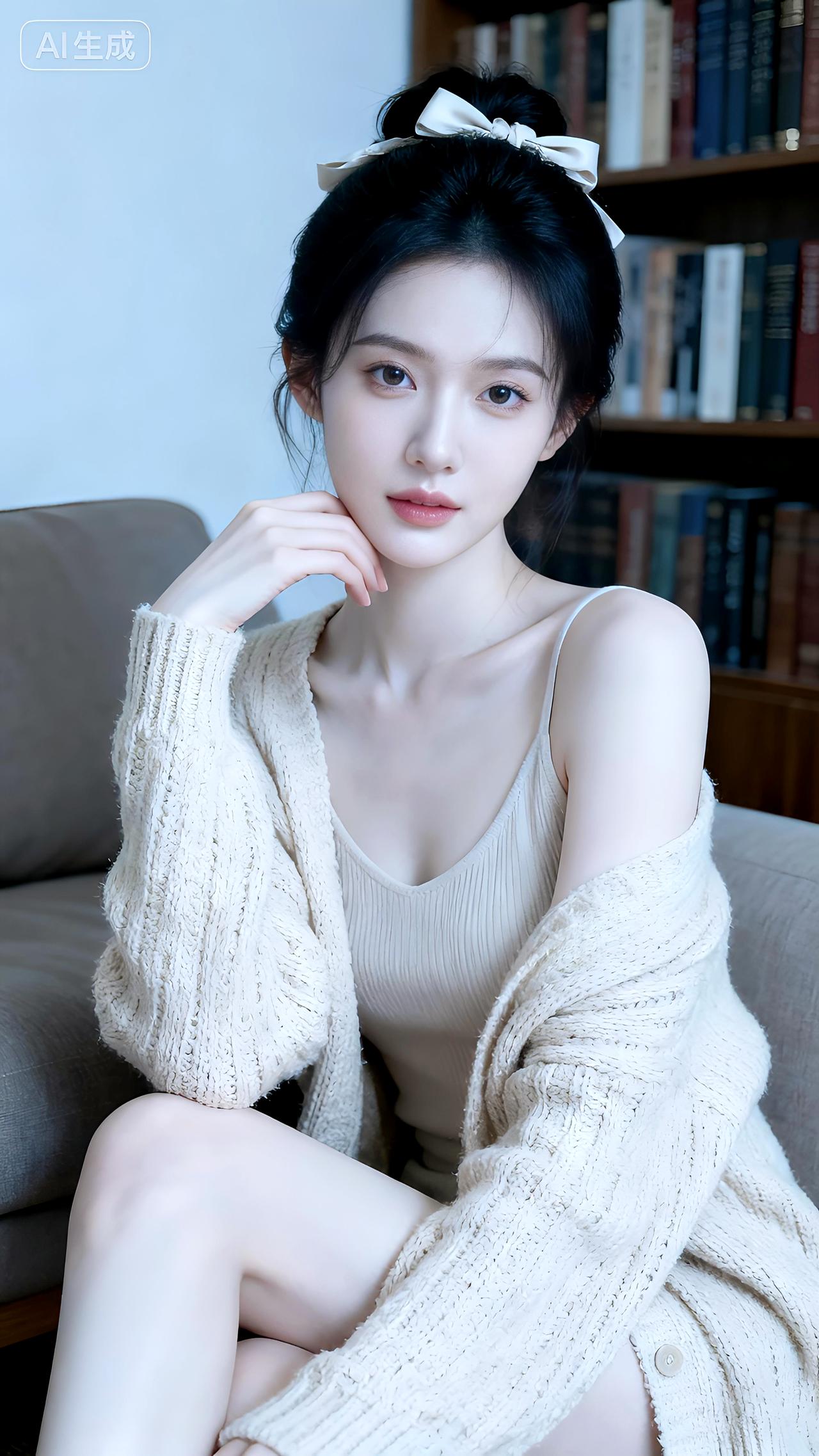 窝在沙发边看书，这光线拍得真好看~壁纸写真豆包我在家躺沙发