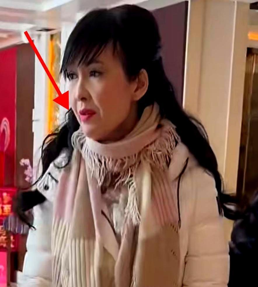 58岁周慧敏素颜挤进春晚后台，白色羽绒服一裹，口罩挡掉半张脸，网友却集体尖叫：这