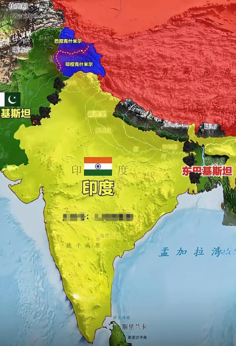 克什米尔地区面积还不小啊，足足有19.5万平方公里。整个完整的克什米尔地区由4大