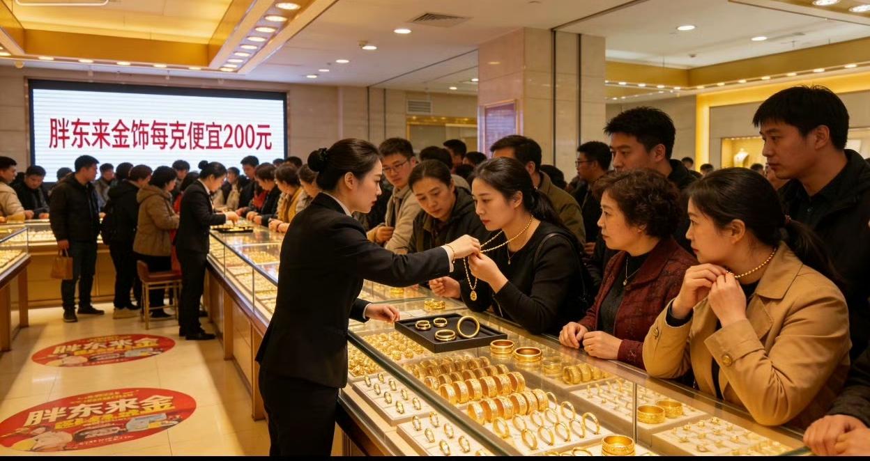 胖东来家的金饰，居然比外头便宜整整两百块！有人不信，专门跑去看，结果一抬头看价牌