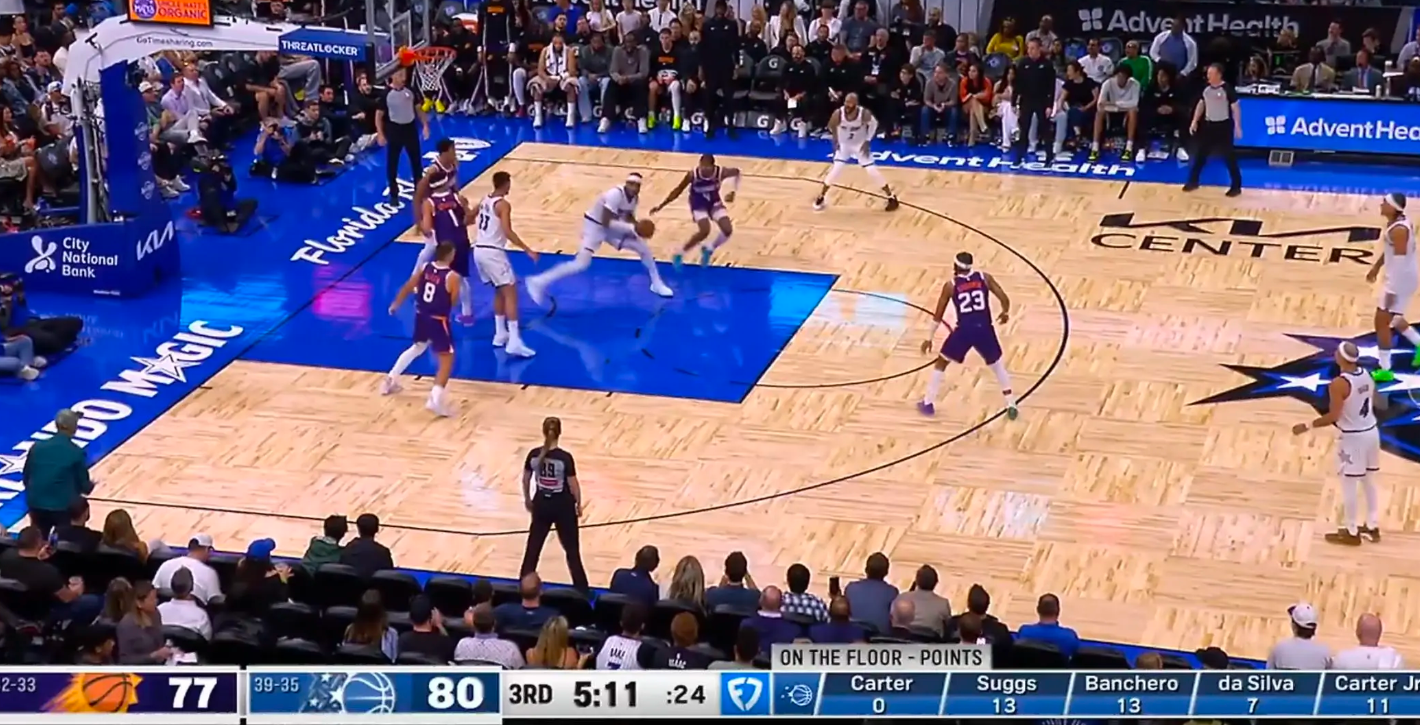 终于明白打魔术那场奥特为什么dnp格林了第三节结束5分16秒，落后3分，魔术