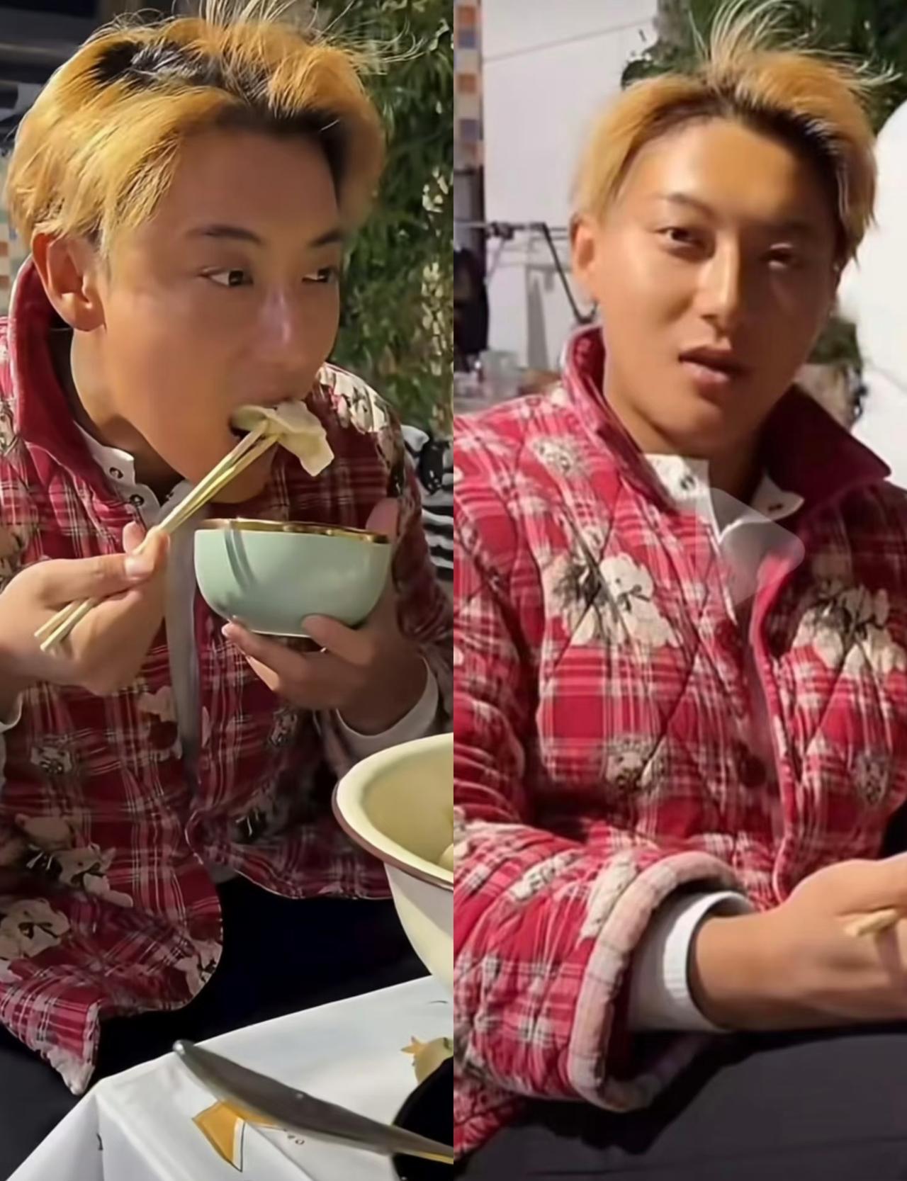 黄子韬在徐艺洋老家晃悠，套着睡衣顶个鸡窝头，把闪光灯当空气。狗仔镜头怼脸上拍，