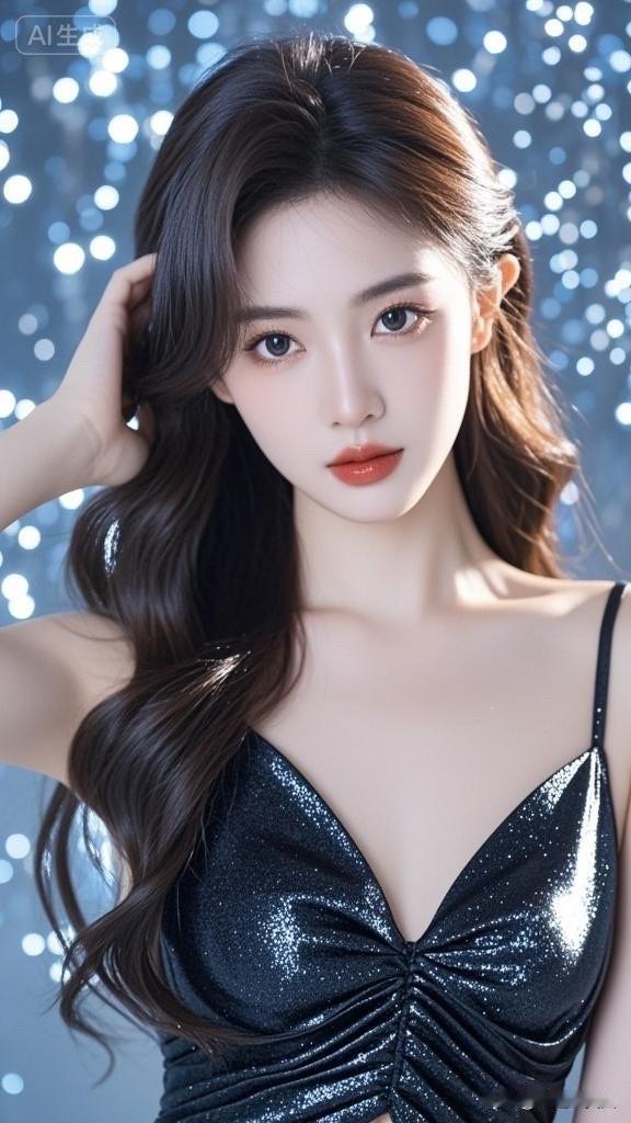 ✨星光熠熠的夜晚，闪耀的黑色礼服，迷人的红唇，你是我眼中的唯一✨
