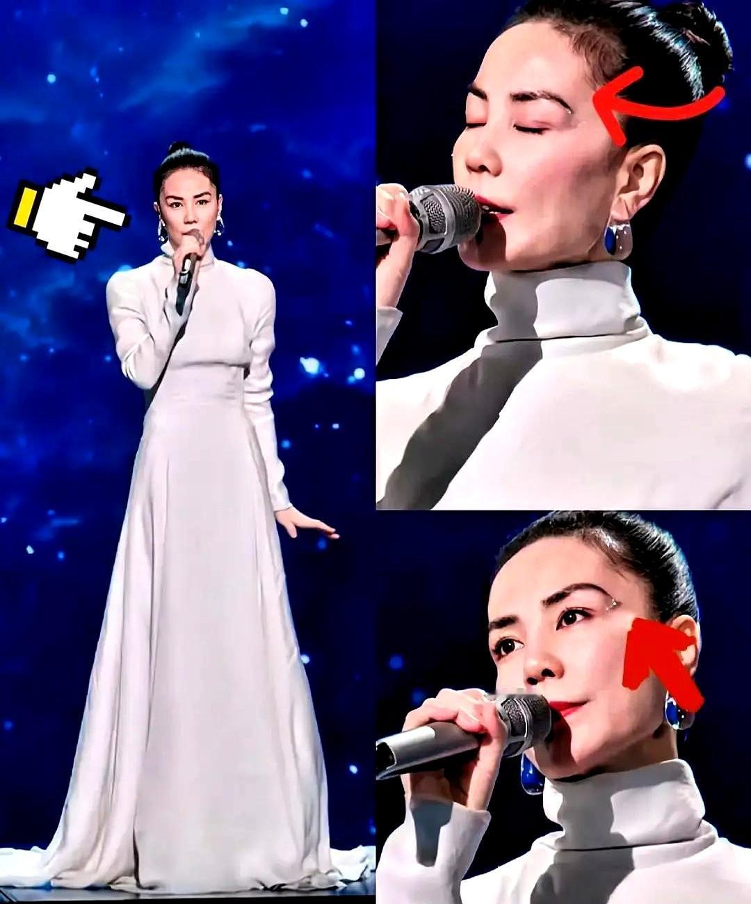 如果这眉毛长你脸上，估计早就被网友的口水淹没了。但这是在56岁的王菲脸上，春