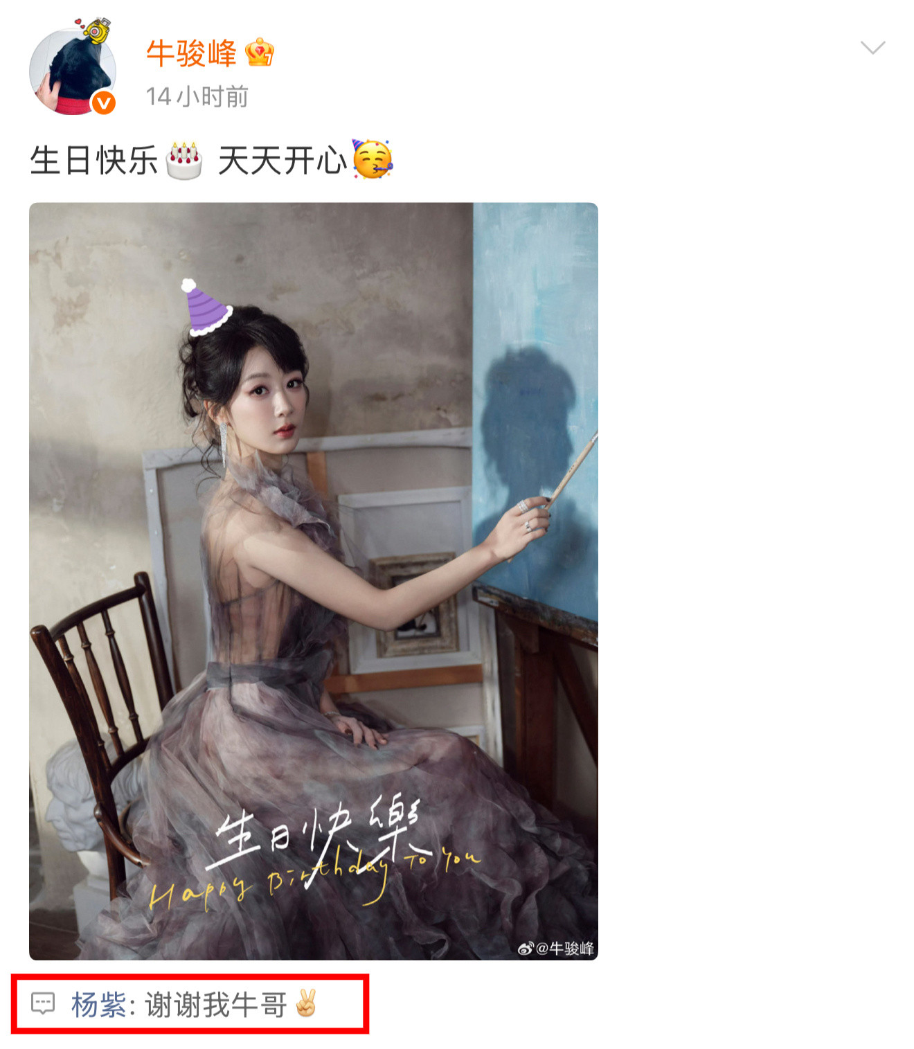 我们小紫紫就这样在互联网上乱窜回复着收到的祝福和爱意生日快乐哦最可爱的