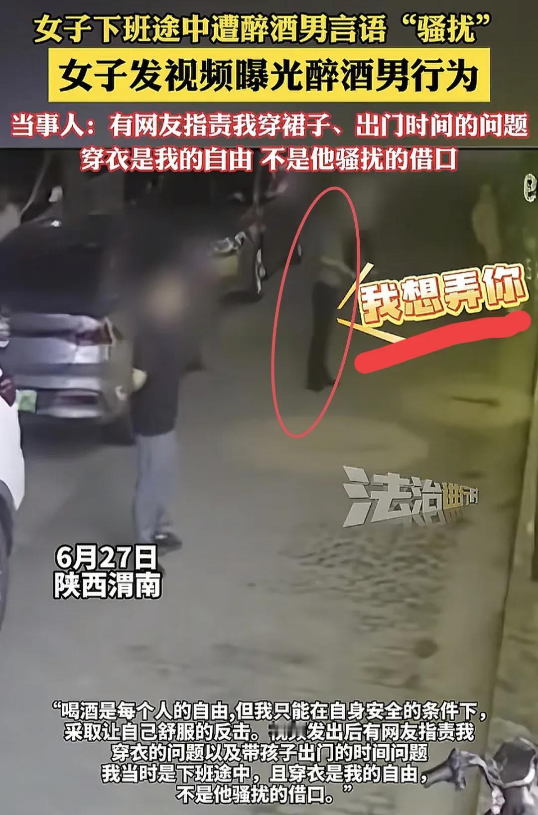 陕西渭南，女子带孩子下班路上，一醉酒男子突然冲她说：美女，我想弄你！女子勃然大怒