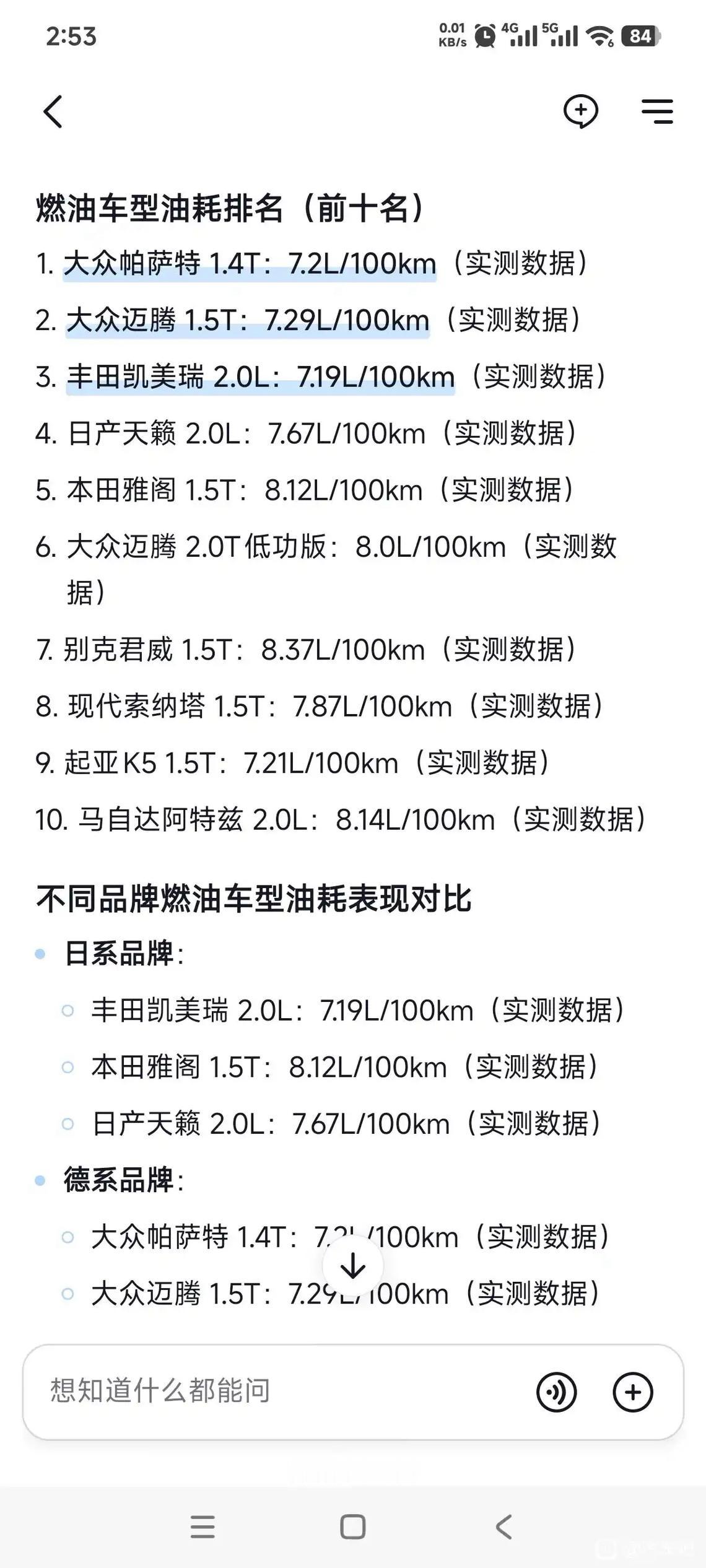 而且这还是在日本车普遍重量要轻很多的情况下。那要重量和德国车一样重，那就没有省油