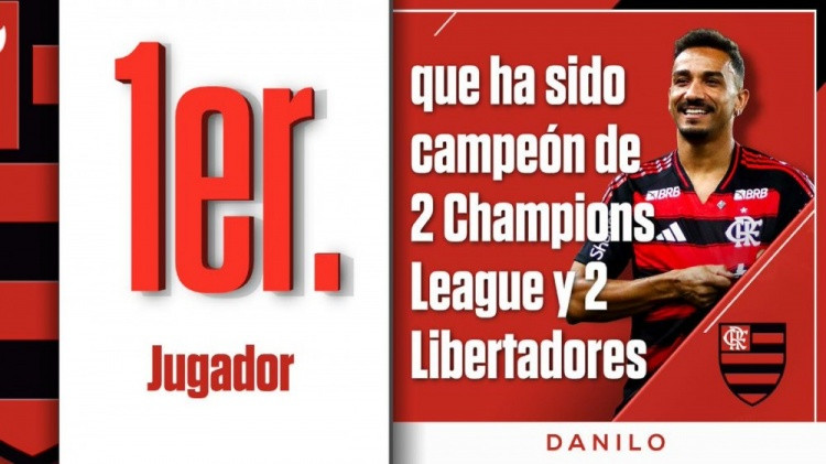 夺得2次欧冠冠军+2次南美解放者杯冠军, 达尼洛是历史首人