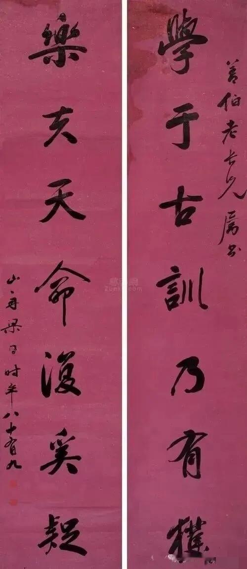 89岁梁同书的绝响对联：学于古训，乐夫天命，道尽文人一生清代书坛，梁同书以