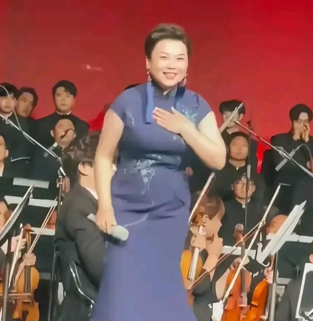 我有点想不明白了，她老了变胖是正常的，不过也不该穿这么紧身的裙子了，难道穿宽松一