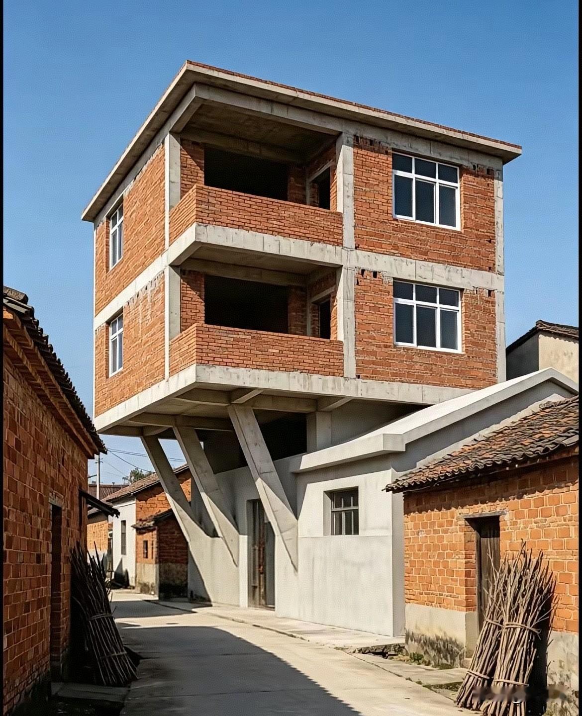 自家建房，占天不占地，网友问：这算不算违建农村自建房宅基地建房规定农村建房规