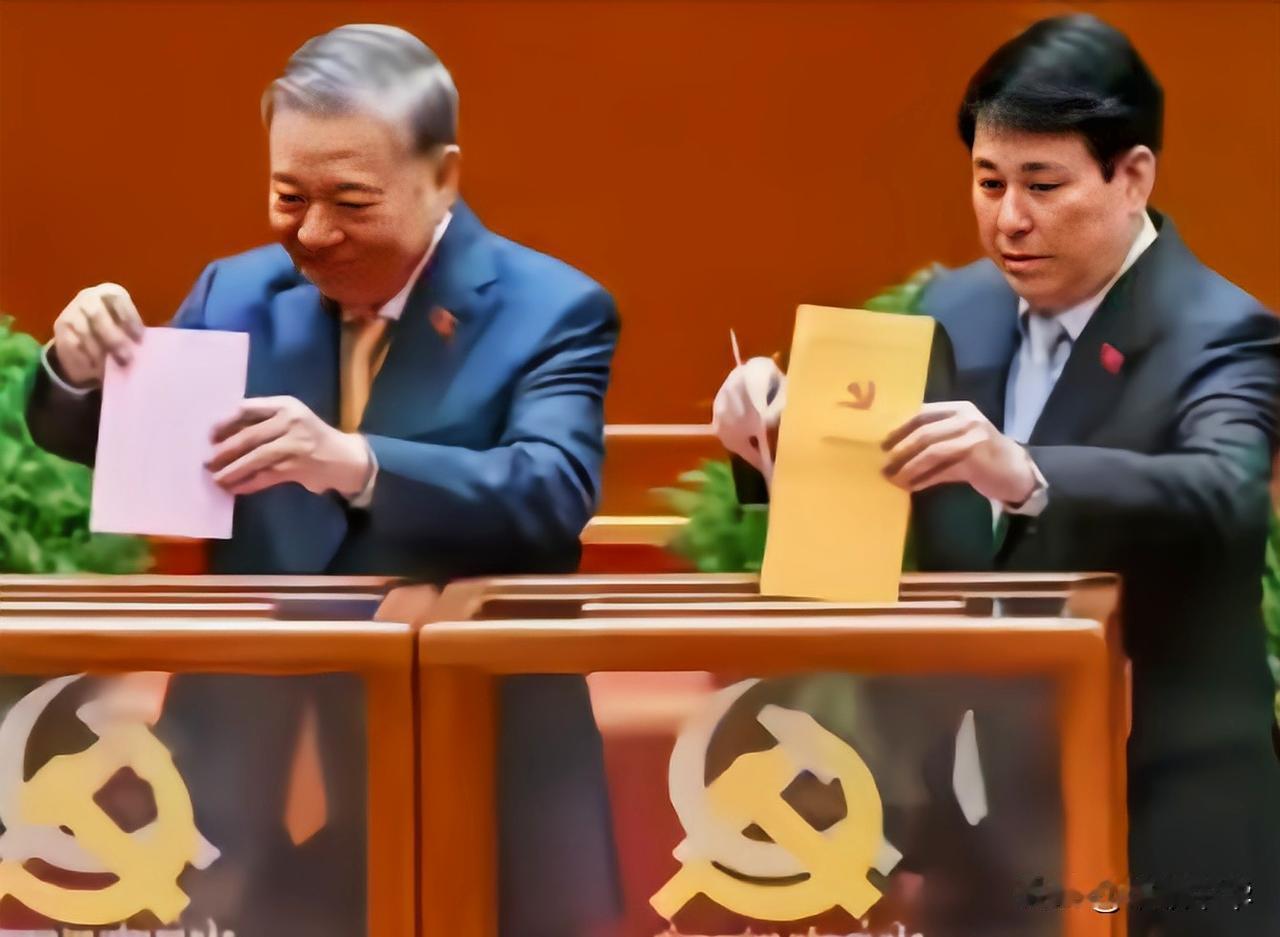 “见微知著”有了解释的例证，这是越共十四大，苏林和梁强一起在投票箱投票，从此时两