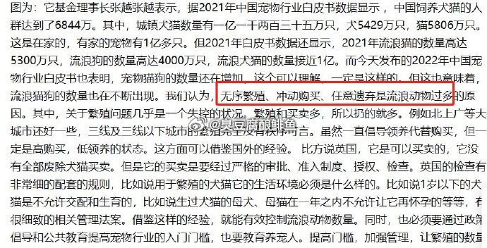 朱门酒肉臭流浪猫狗为什么会出现，“当然是主人遗弃更多”。无序繁殖，带来的社会问