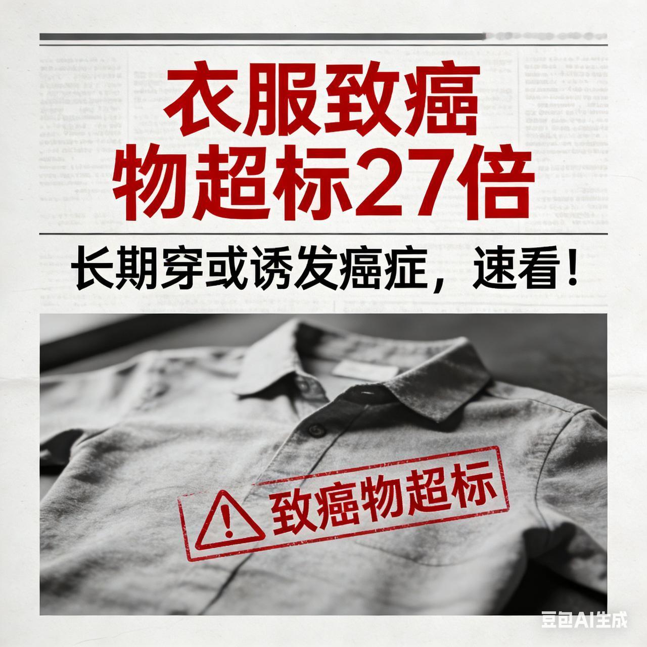 衣服致癌物超标27倍，长期穿或诱发癌症，速看！【央视紧急曝光】衣柜里的“隐