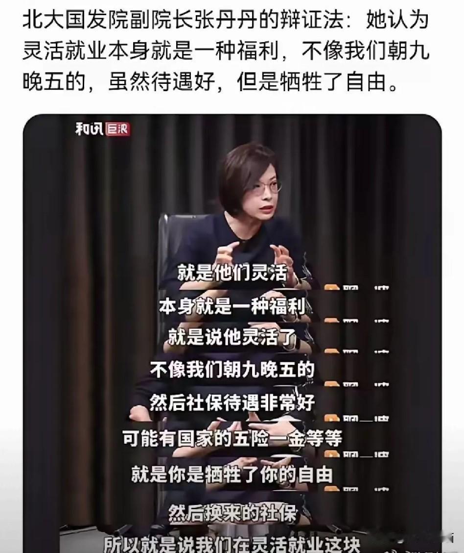 汤家凤批判灵活就业本身就是一种福利的说法！北京大学某副院长是真敢说啊，按照她的