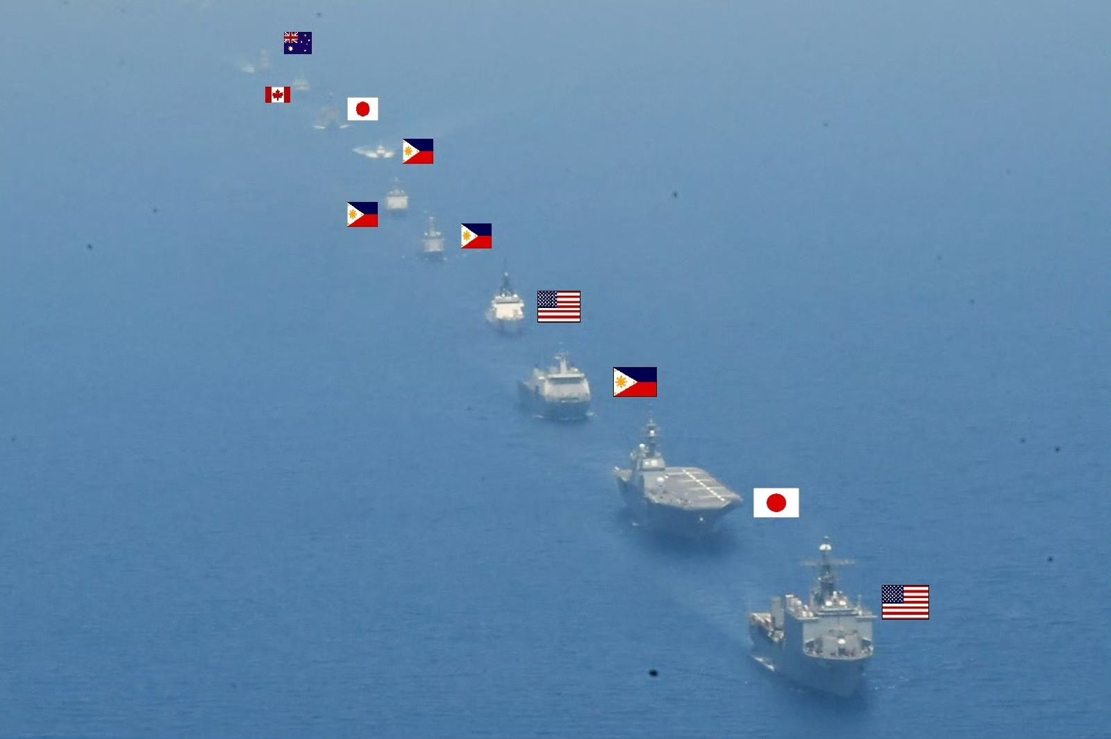 这都是些什么臭鱼烂虾？连条黄蜂级两栖攻击舰都没有美、日、菲、澳、加这些臭鱼烂虾