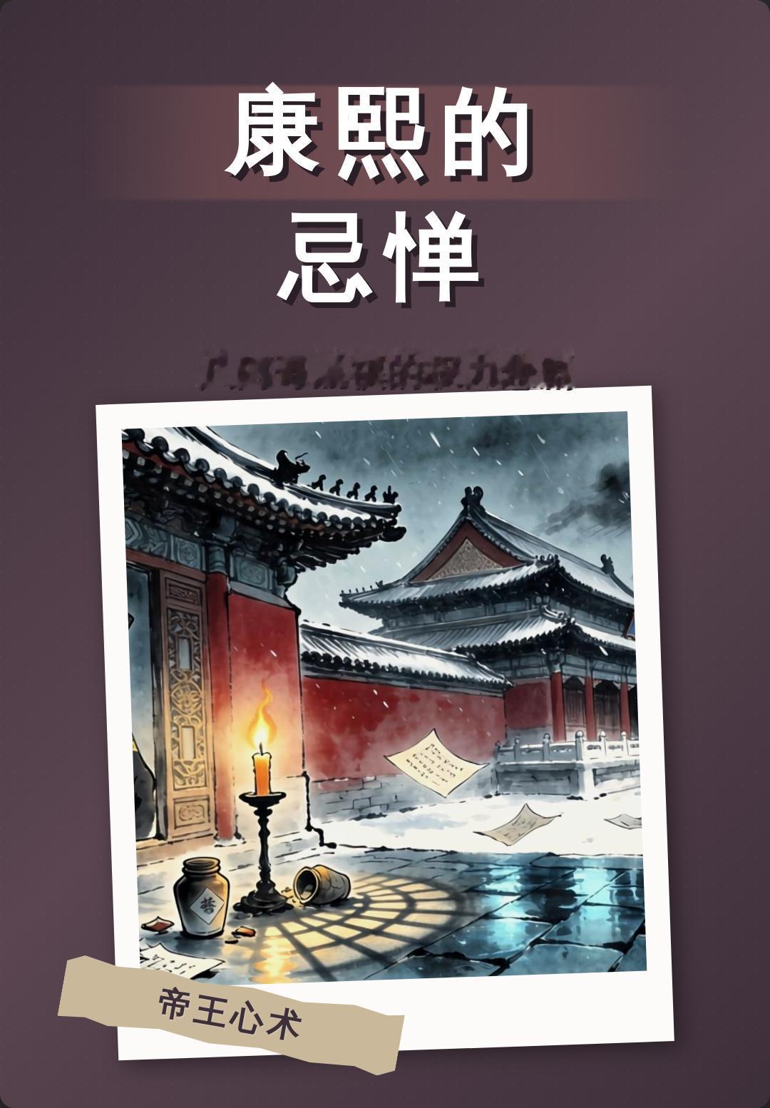 康熙的忌惮康熙一生最忌惮的从来不是皇子自身有才干，而是储位空缺之