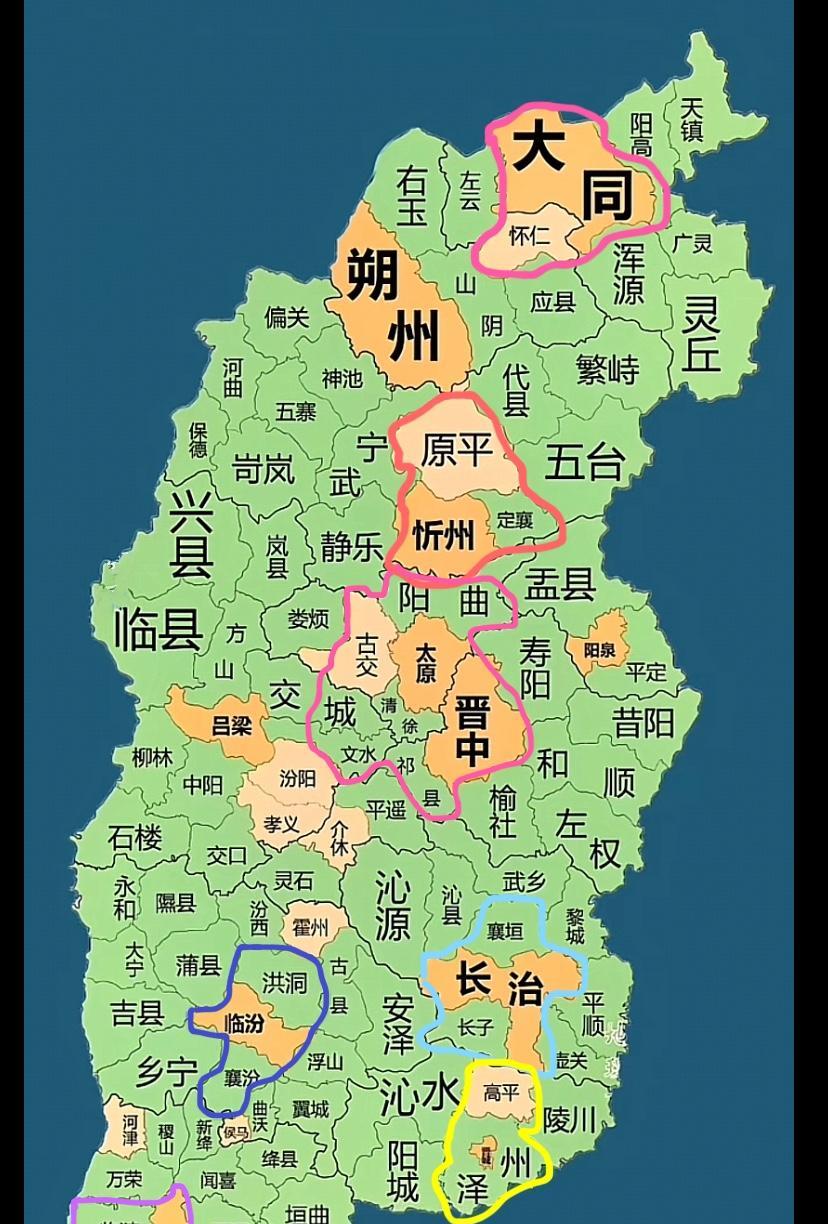 山西城市收缩，强市弱县是必然趋势，再过十年许多小县城也老年人居多。山西8个地市有