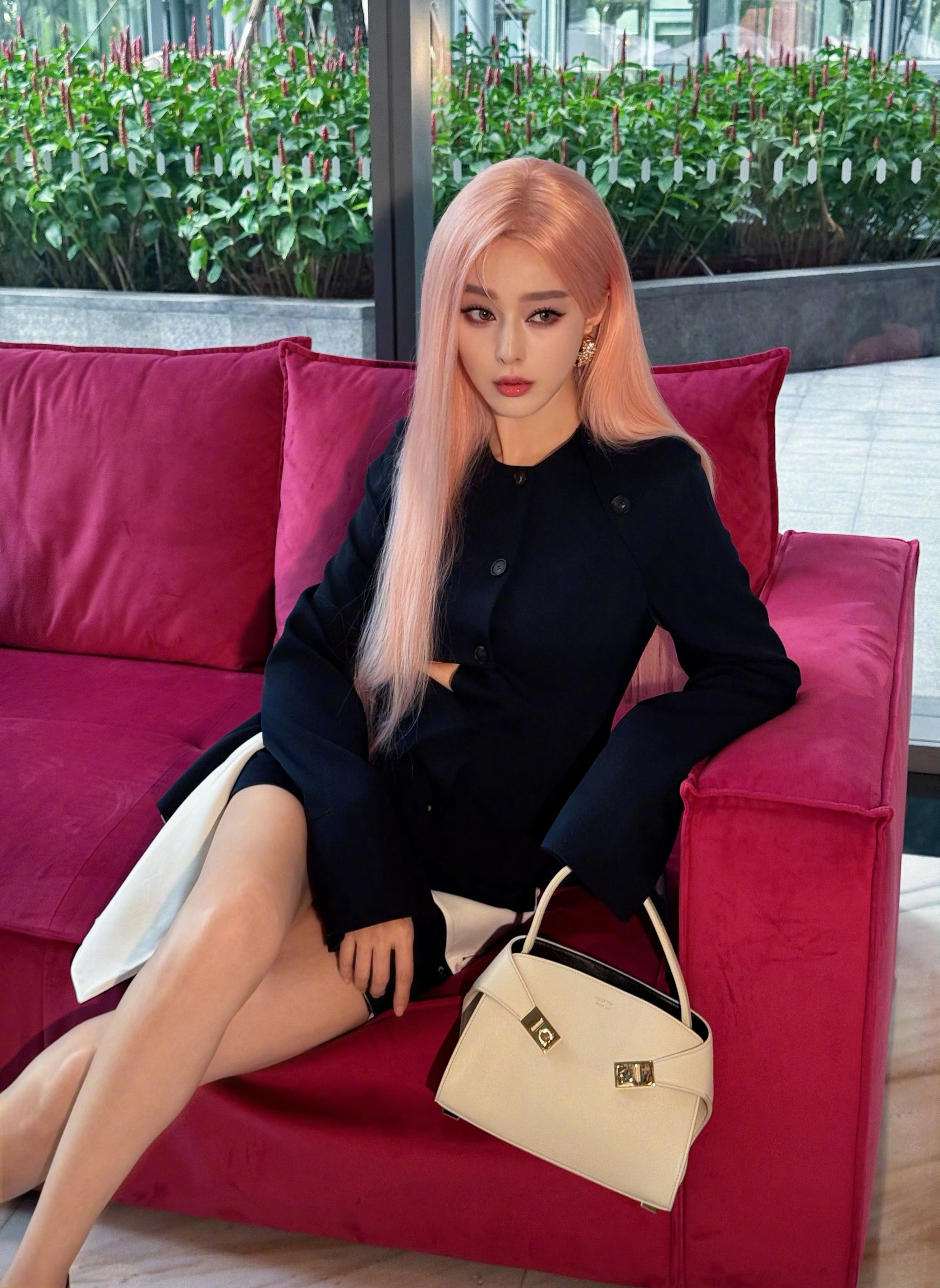 范冰冰👠曼谷品牌活动，尖头细高跟显美腿