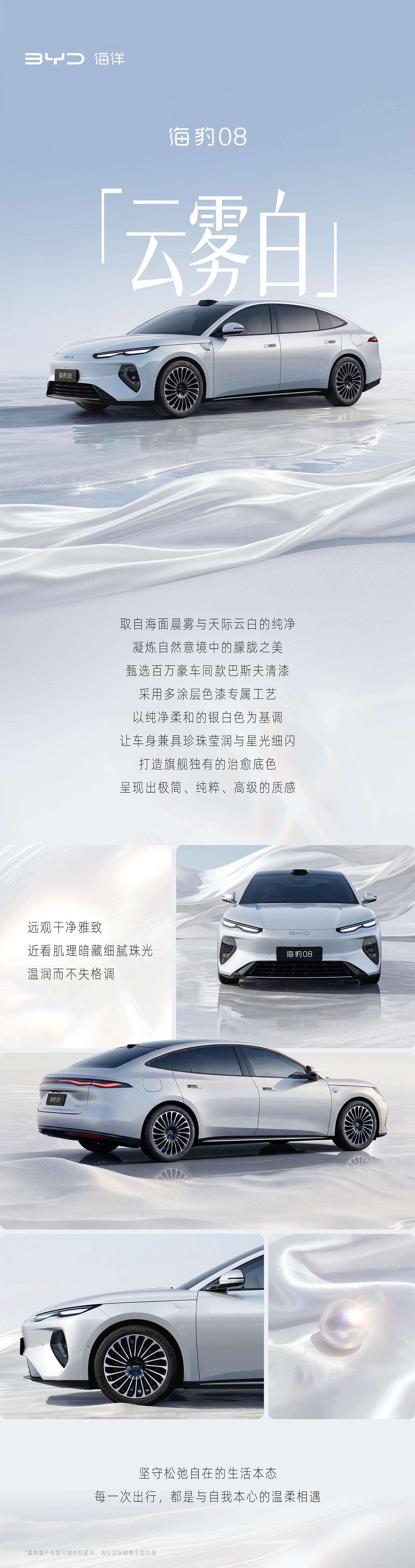 比亚迪海豹08的3款高定车色，你觉得哪个车色更好看？