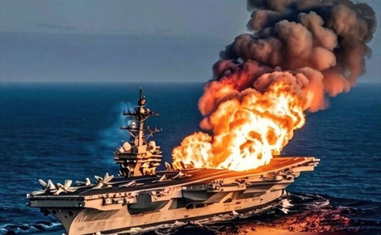 “林肯”号航母甲板被炸穿，冒着黑烟狼狈逃窜，这绝对是美军自二战以来遭受的最大耻辱