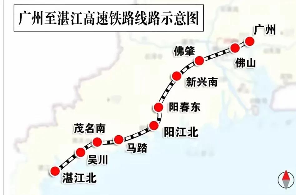 12月22日10时，广东省最长的350时速的广湛高铁正式开通营运，沿线共有10个