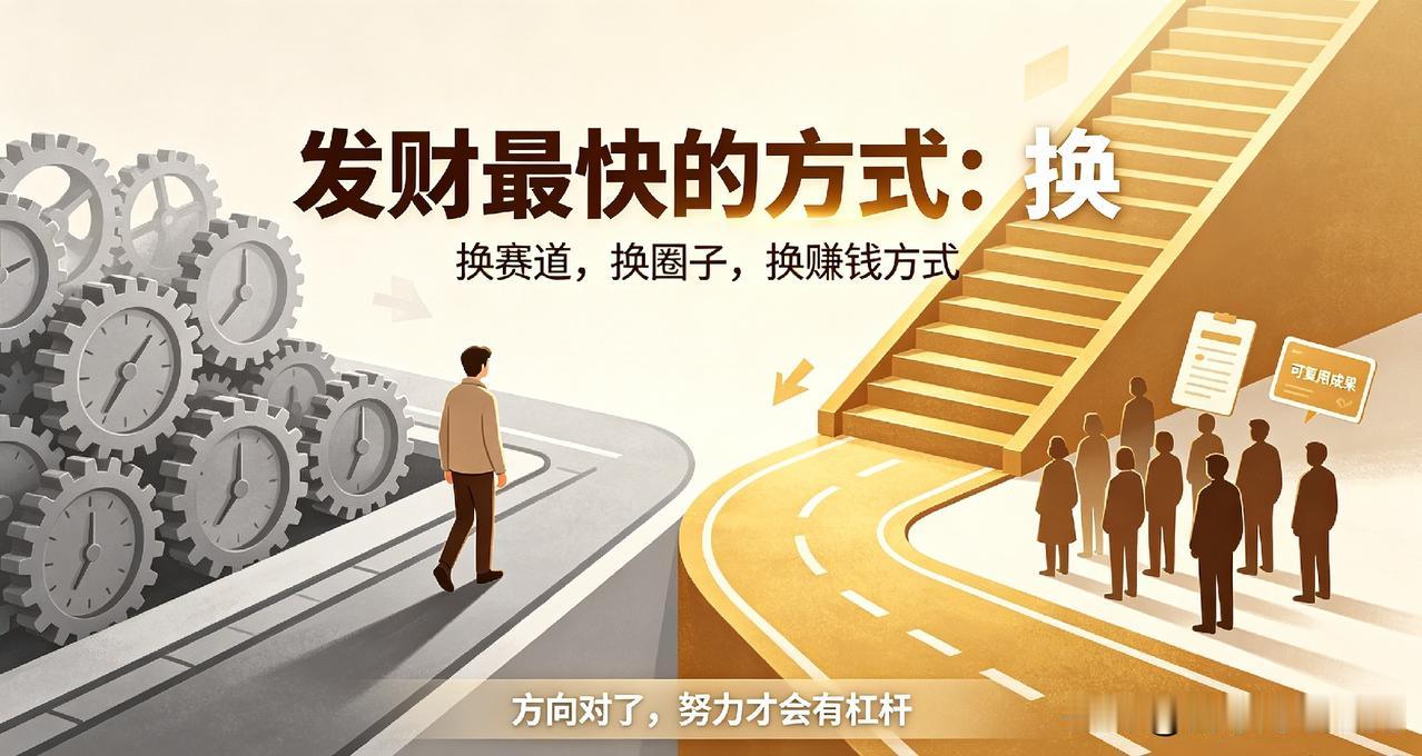 赚钱突破的核心：不是死磕，而是学会“换”不少人辛辛苦苦常年打拼，几乎全年无
