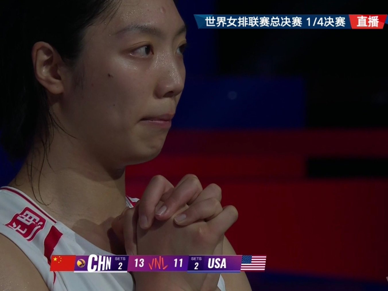 唐欣的祈祷，中国女排3比2美国女排2026年世界女排联赛