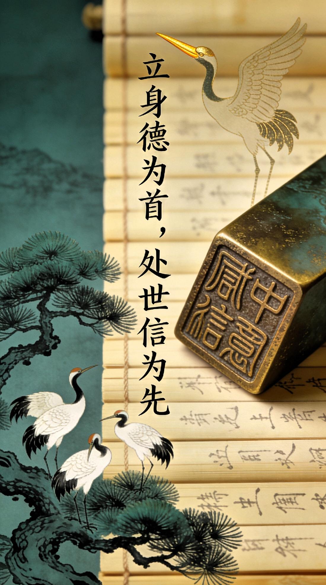 下联:处世信为先