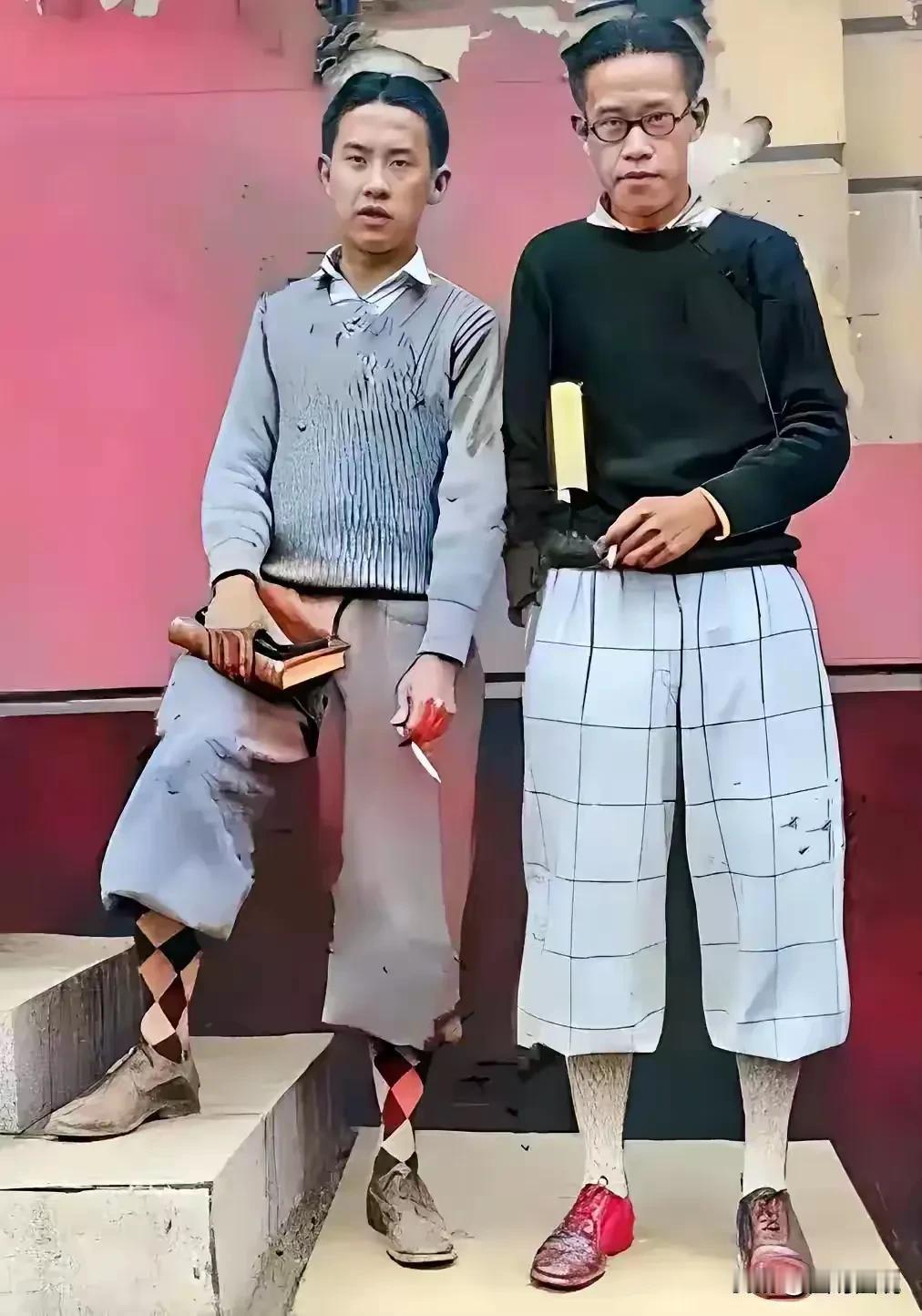 这张拍摄于1926年的老照片，地点是美国哈佛大学，主角是袁世凯六子袁克恒和弟弟袁