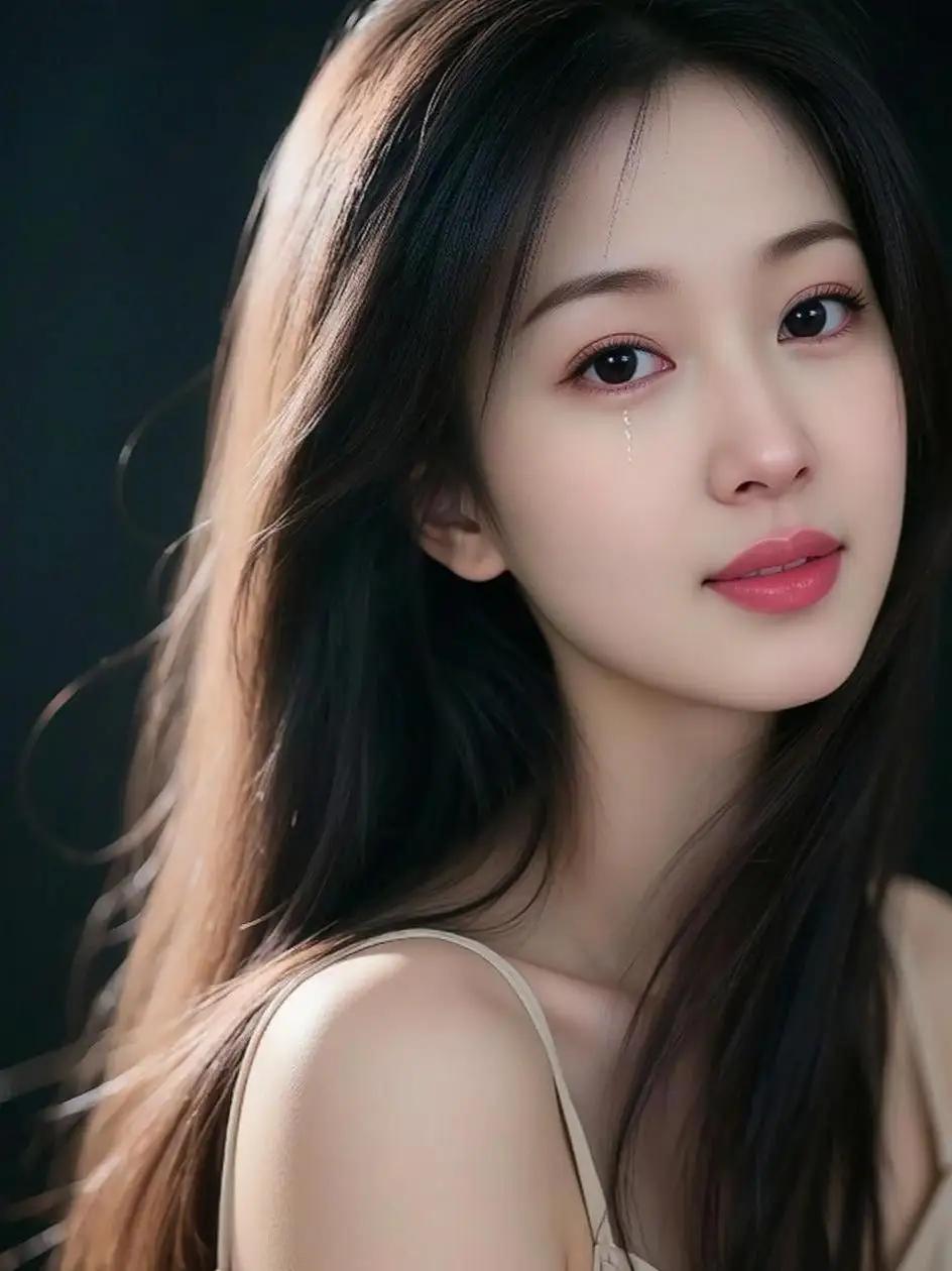 温柔落泪，动人眼眸，唯美少女风🍎🌺💝