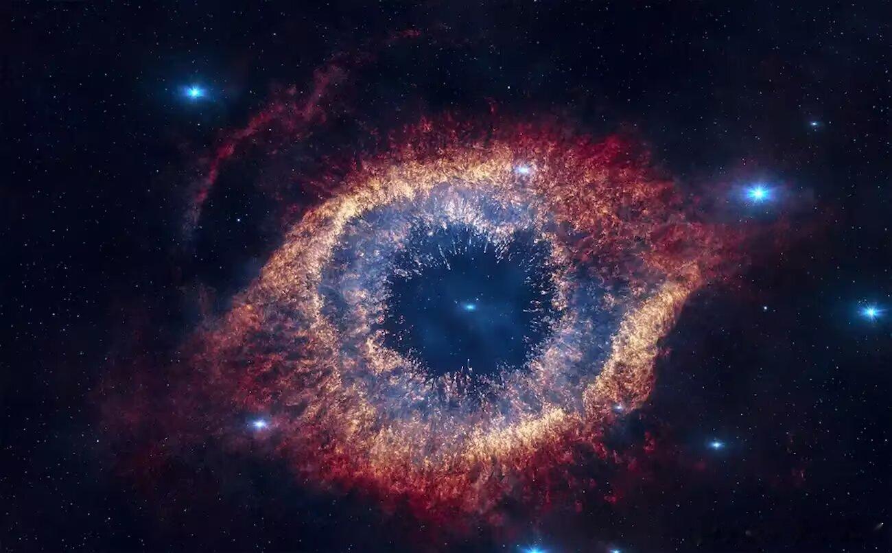 氦闪剩下的一圈行星状星云真的很美丽…一颗恒星令人震撼的死亡，留下的尸体也像钻石一