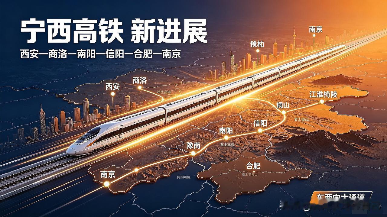 盼了十几年！宁西高铁终于要来了，西安直达南京不用再绕郑州🚄家人们！一条横