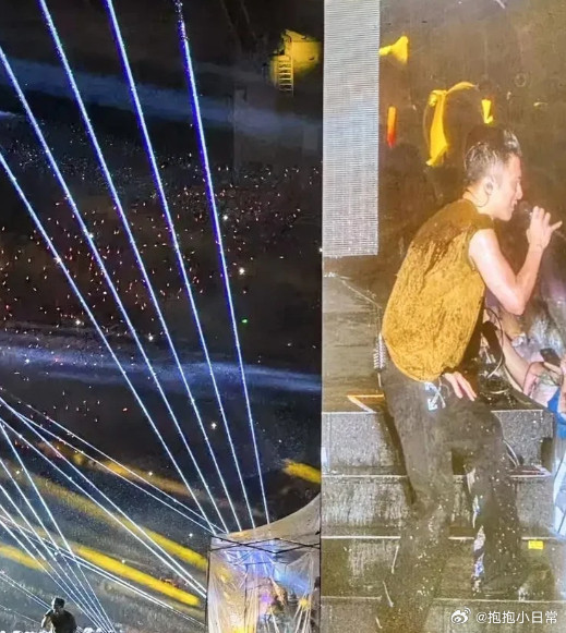 一场下雨的演唱会，换了三次同款衣服，身价过亿的谢霆锋，你也太拼了吧！！！这两