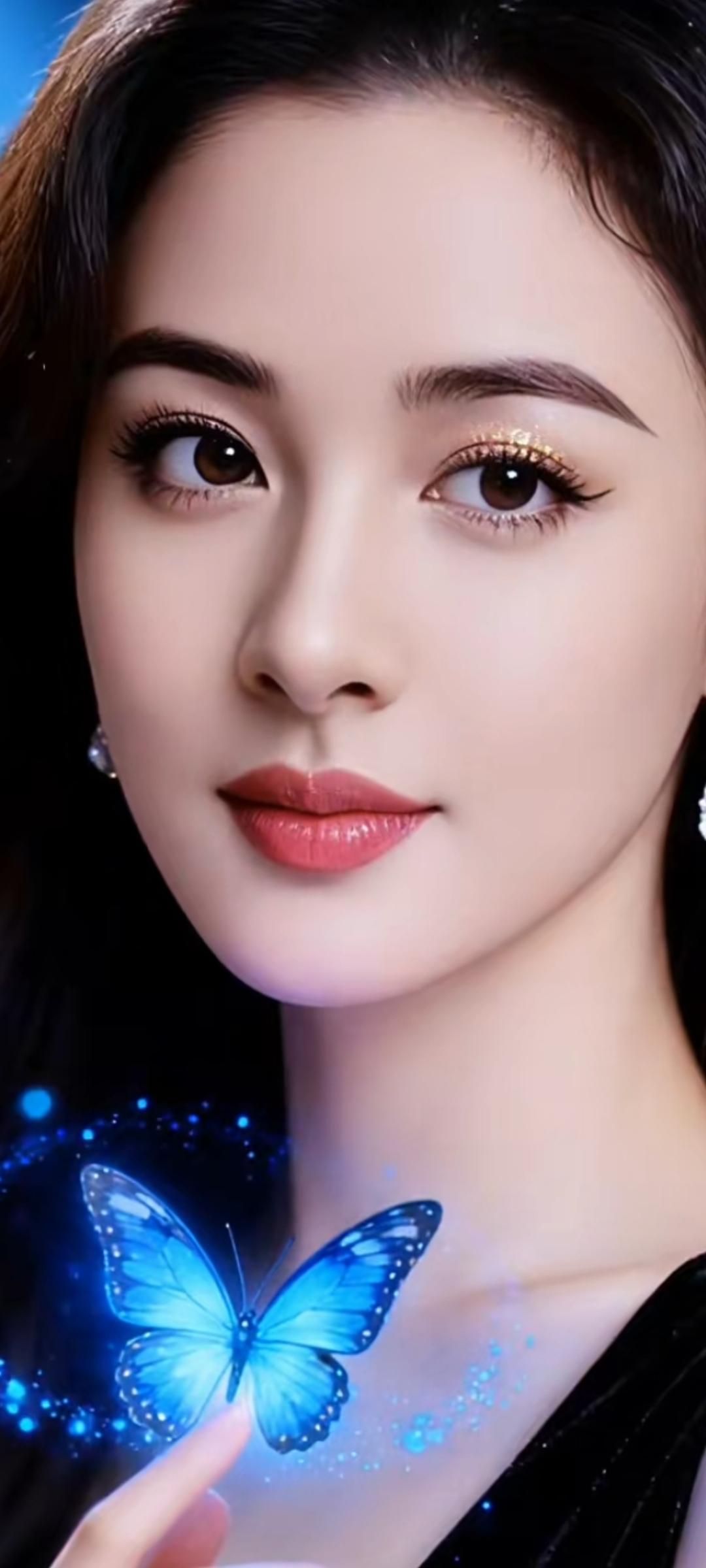 梦幻蓝蝶，闪耀眼妆，唯美少女心