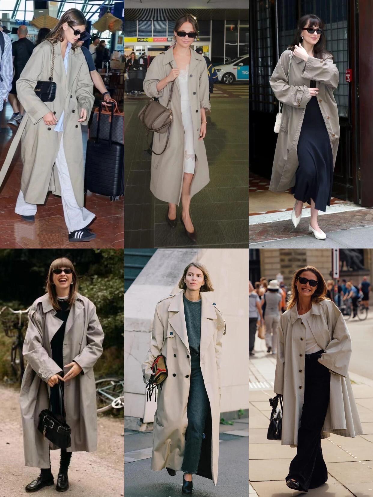 终于懂了，风衣想穿得时髦洋气，关键是松弛的版型与巧妙搭配！不用刻意“规整”，选