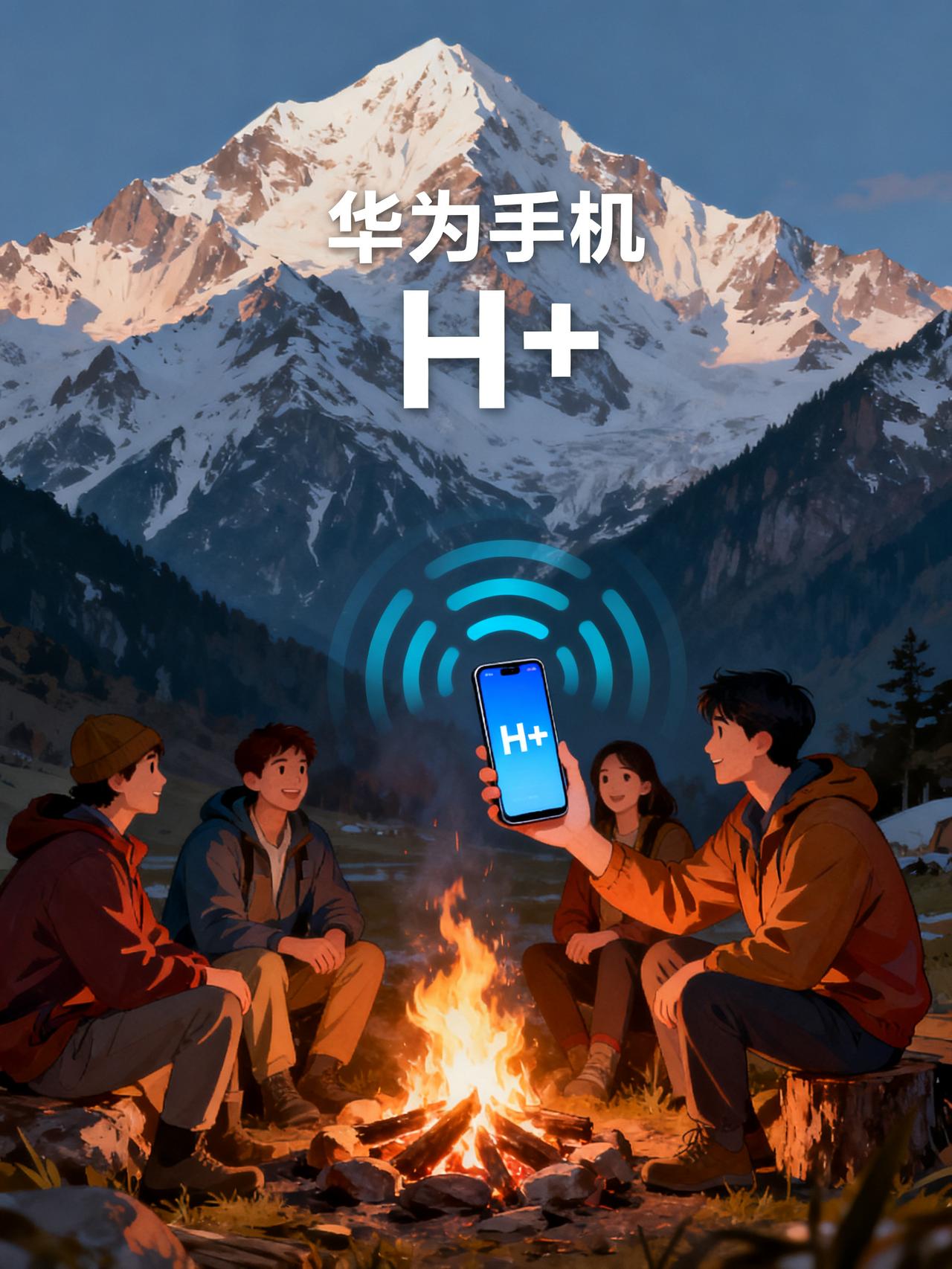在珠峰大本营，所有人的手机都没信号了，只有华为的手机，“叮”的一声，响了！我之