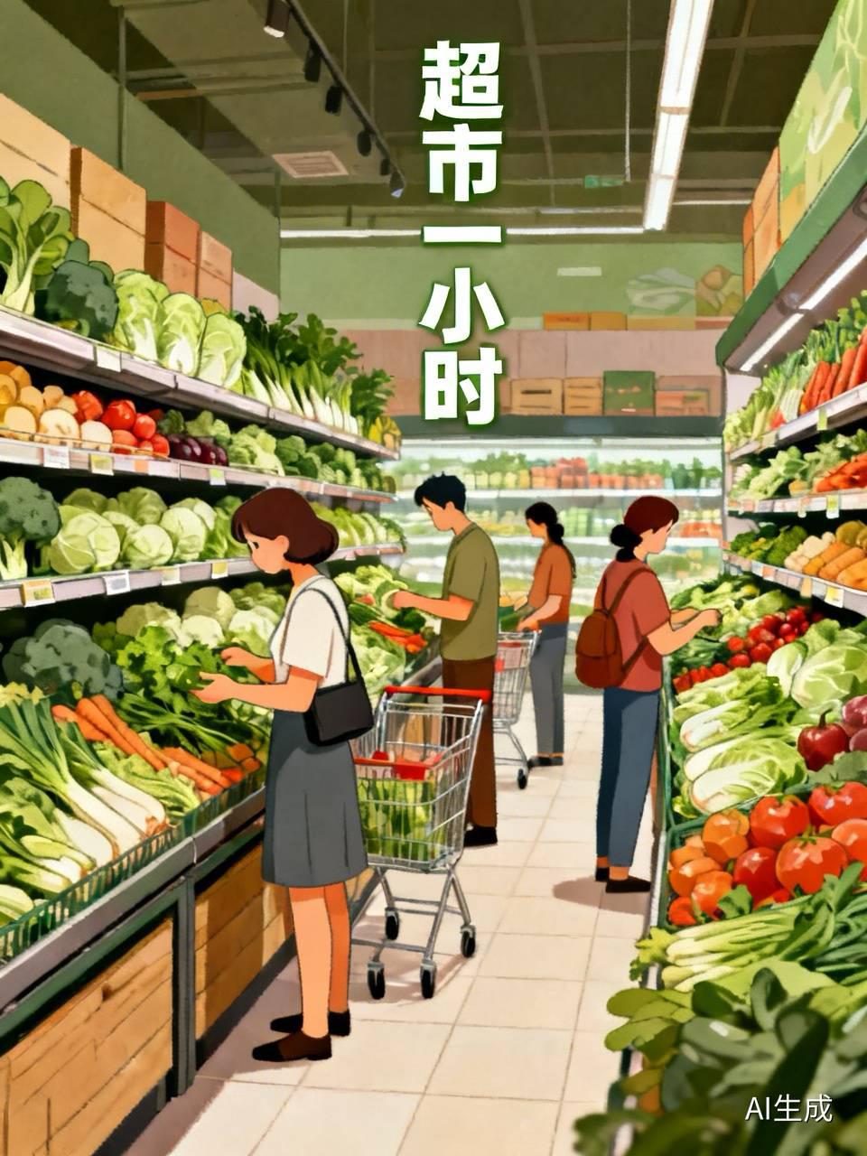 超市一小时推着购物车走进超市的时候，我完全没有预料到接下来会发生什么。不过是