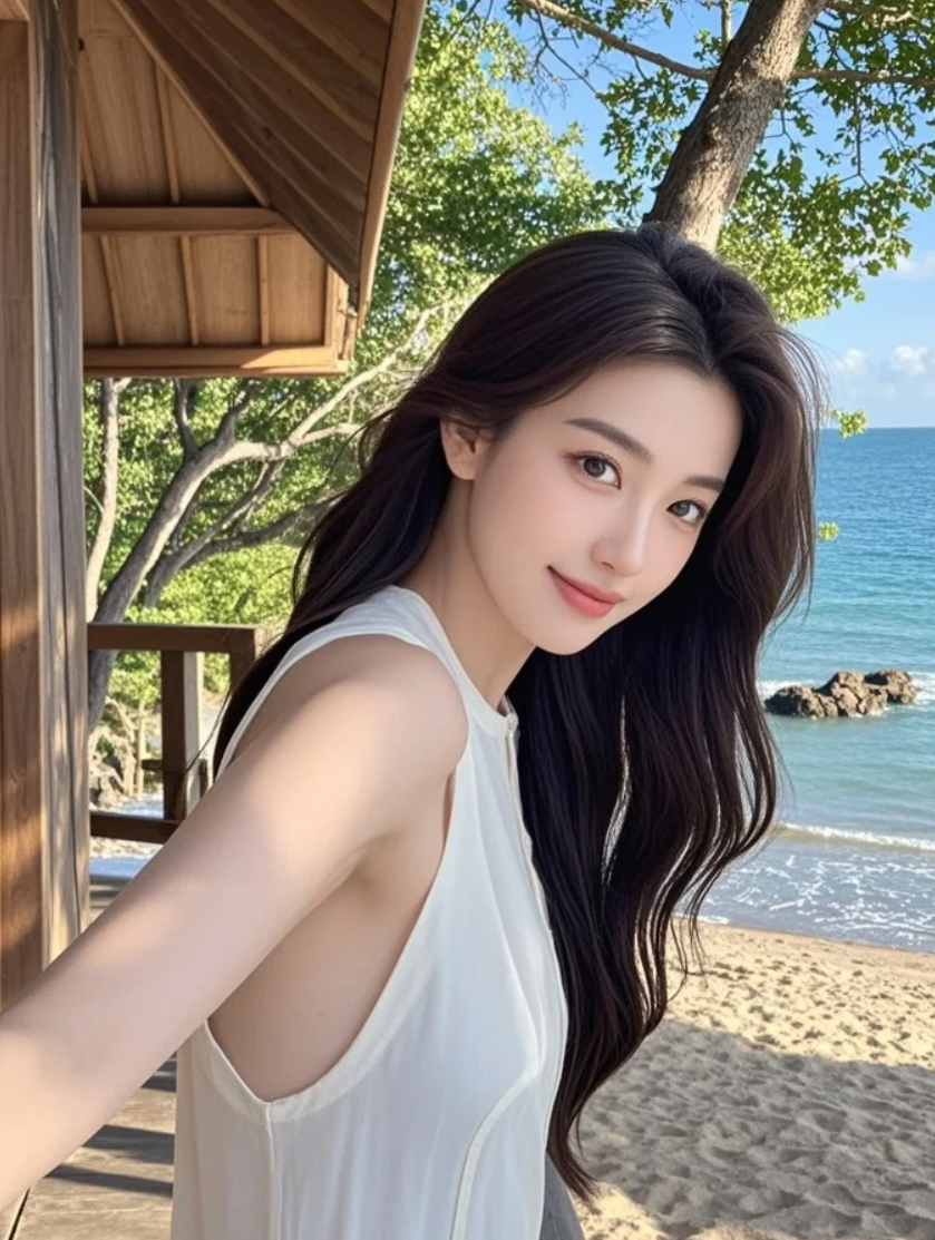 海风吹得我眯眼，但笑容是真的为你。