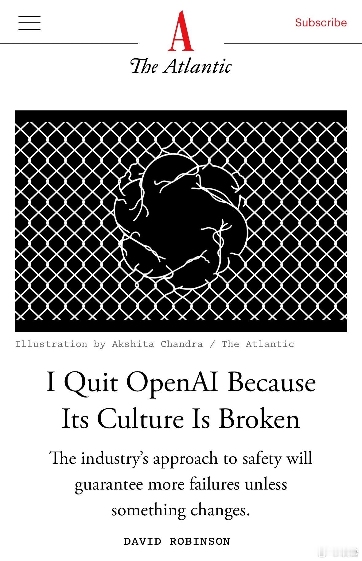 离职员工爆料OpenAI风险意识不足近日，在OpenAI安全系统团队内负责安全透