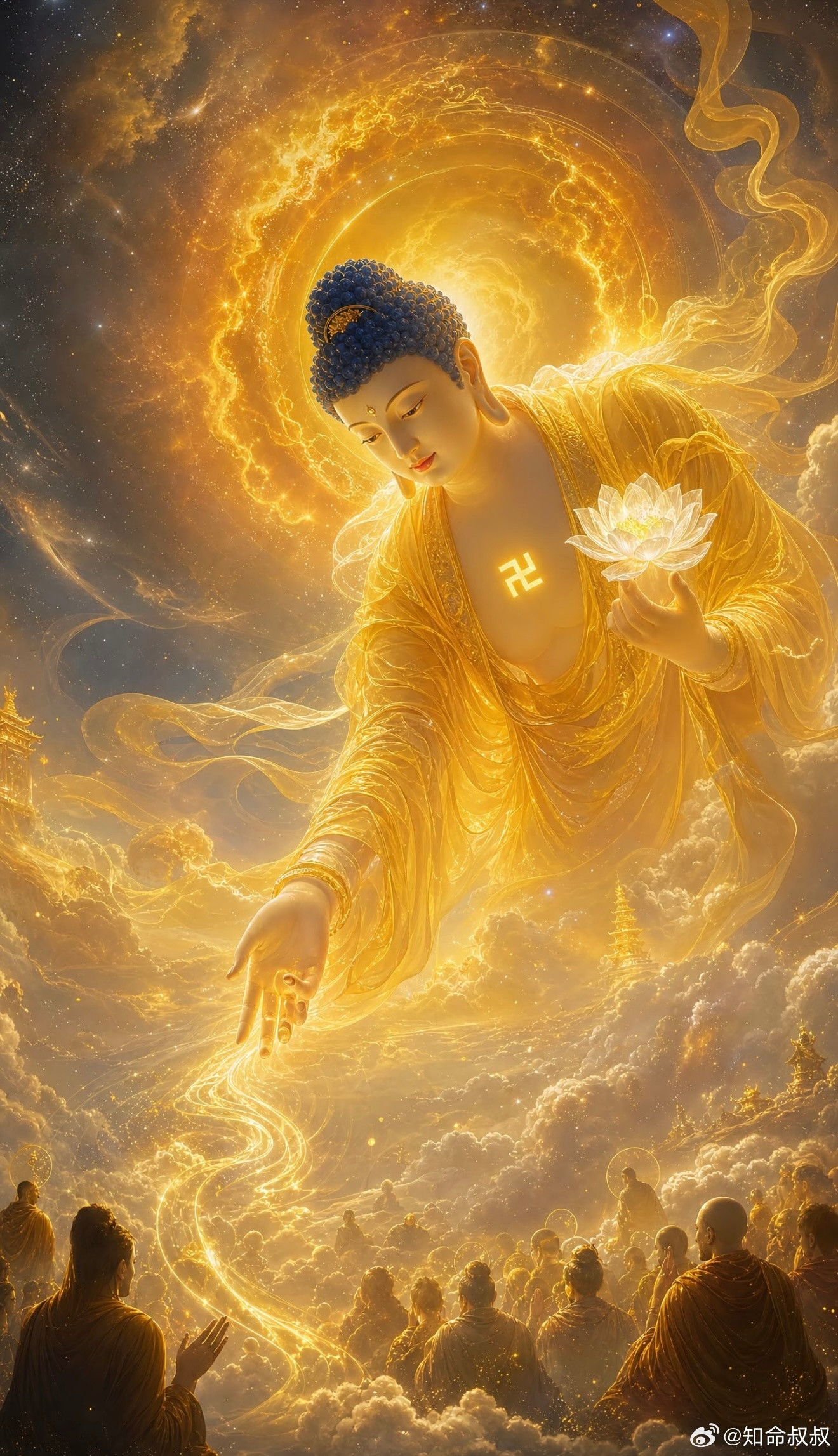 见佛祈福，心存善诚。愿佛庇佑庭户和气满满，诸事亨通，祥瑞岁岁相守，长辈无灾无扰，