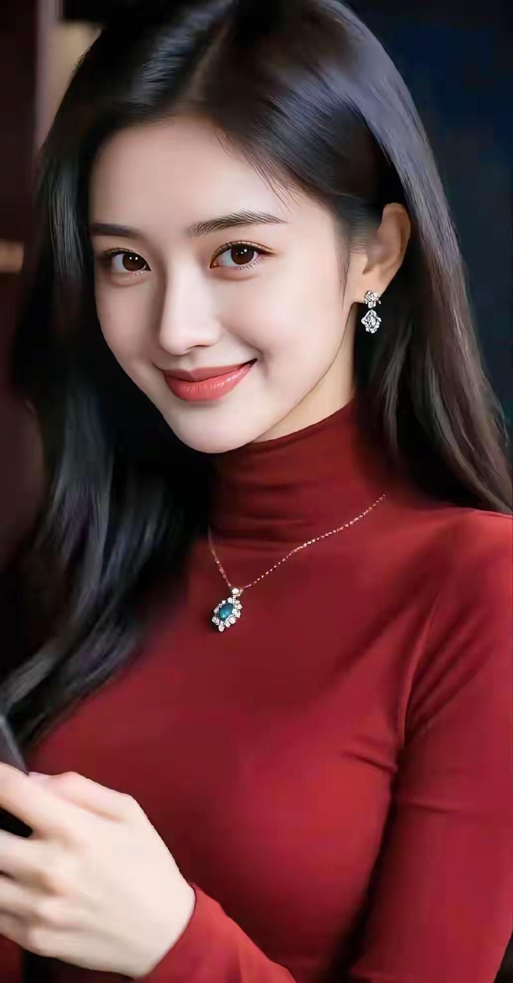 微笑如花，长发飘逸