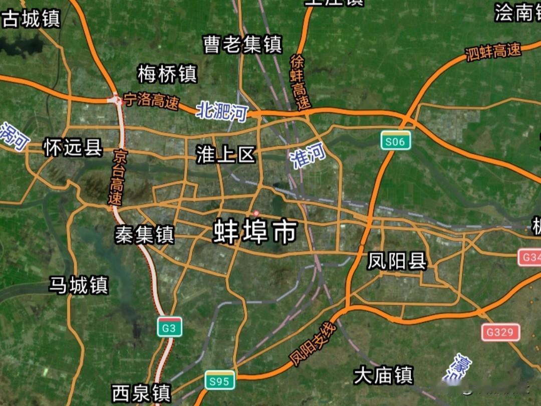 把凤阳县划归蚌埠市，助力蚌埠成为皖北副中心！两地距离极近，仿若市区与郊区一般。
