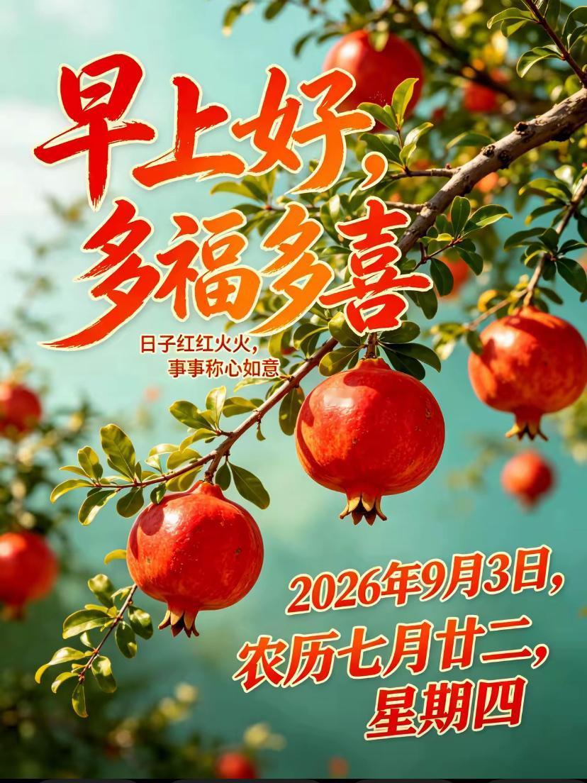 2026./9月3日，周四早安，秋光入怀暖意绵延，朝夕安然喜乐常伴