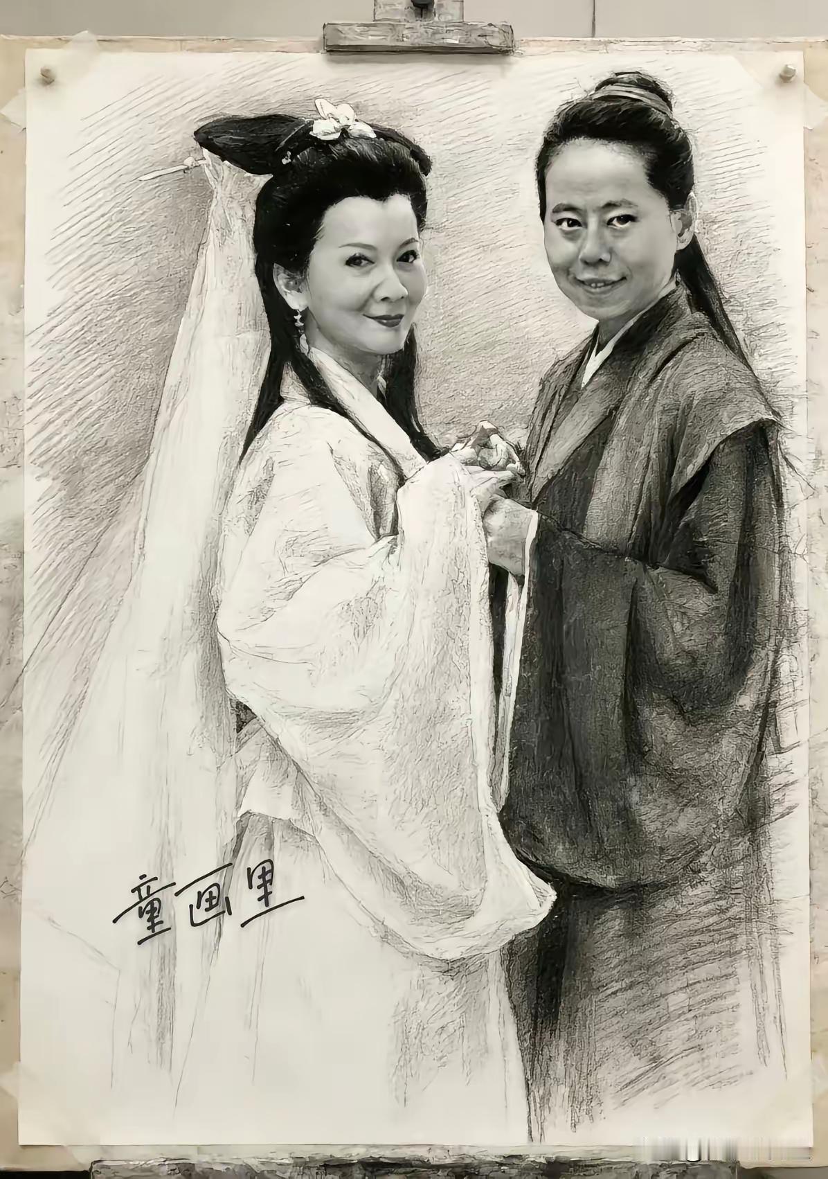 这幅画有以下特点：造型与结构：人物的整体比例、动态和衣褶处理都相当扎实，白娘